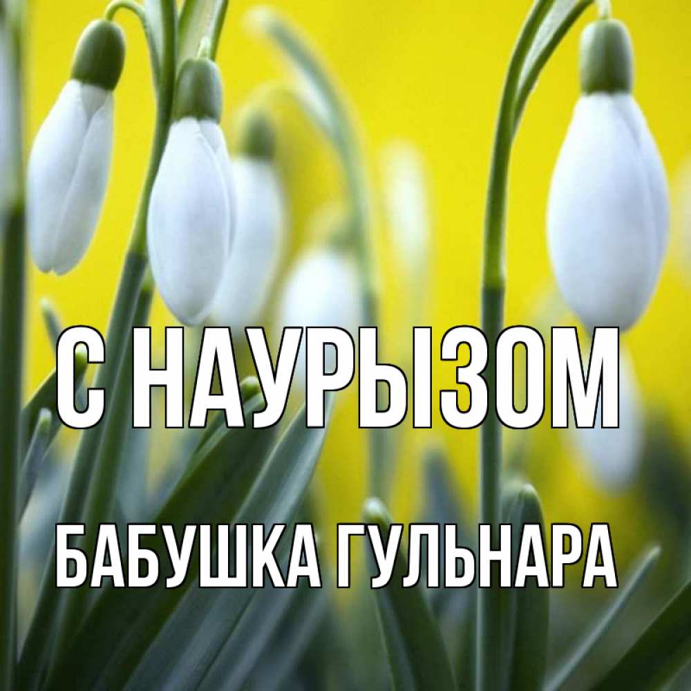 Открытка на каждый день с именем, Бабушка-Гульнара С наурызом весенние цветы Прикольная открытка с пожеланием онлайн скачать бесплатно 