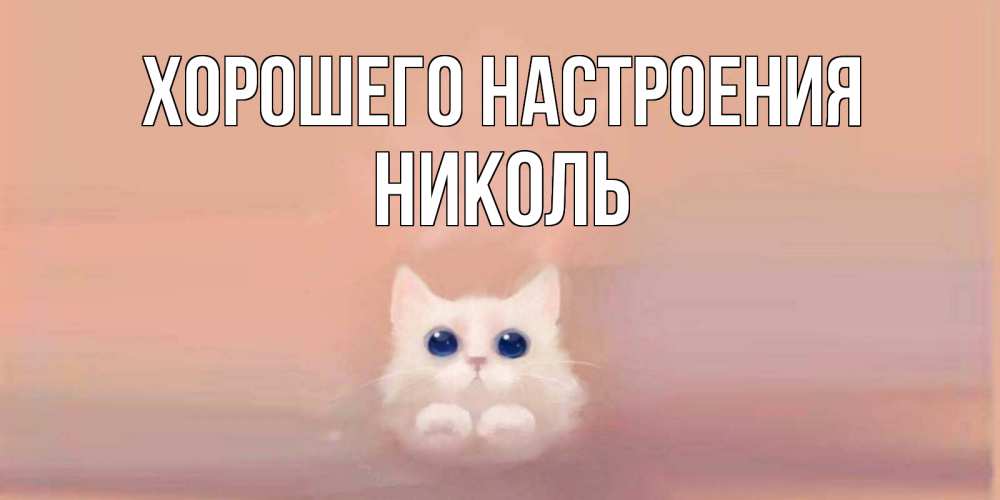 Открытка на каждый день с именем, Николь Хорошего настроения кошка Прикольная открытка с пожеланием онлайн скачать бесплатно 
