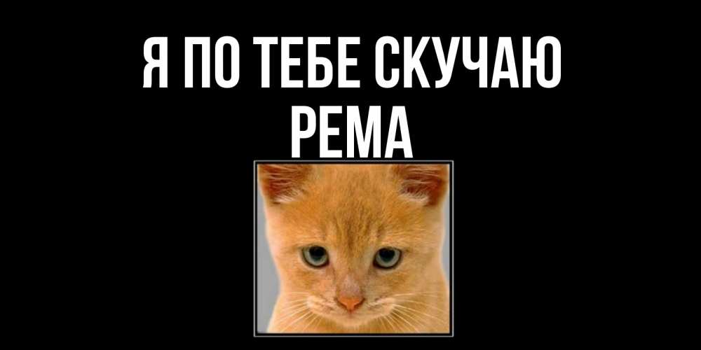 Открытка на каждый день с именем, Рема Я по тебе скучаю открытки рыжий котенок скучает по тебе Прикольная открытка с пожеланием онлайн скачать бесплатно 