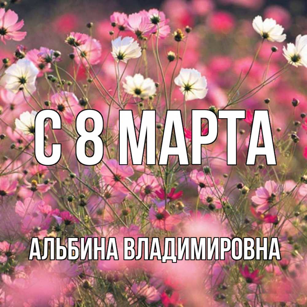 Открытка с именем, Альбина Владимировна, С 8 МАРТА