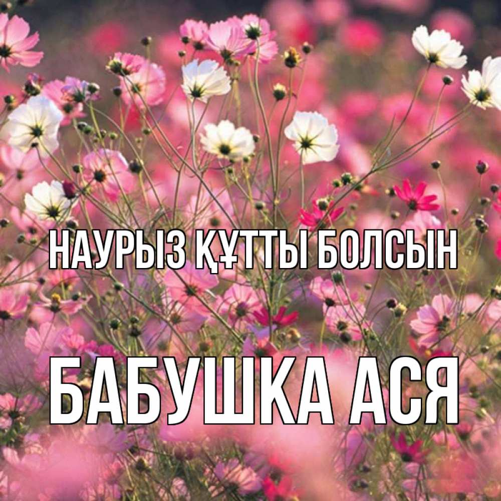 Открытка на каждый день с именем, Бабушка-Ася Наурыз құтты болсын красиво 1 Прикольная открытка с пожеланием онлайн скачать бесплатно 