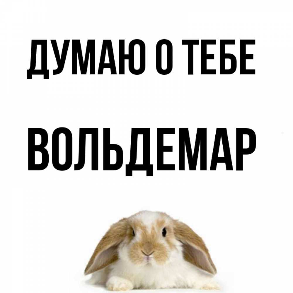 Открытка на каждый день с именем, Вольдемар Думаю о тебе подписать своими руками онлайн Прикольная открытка с пожеланием онлайн скачать бесплатно 