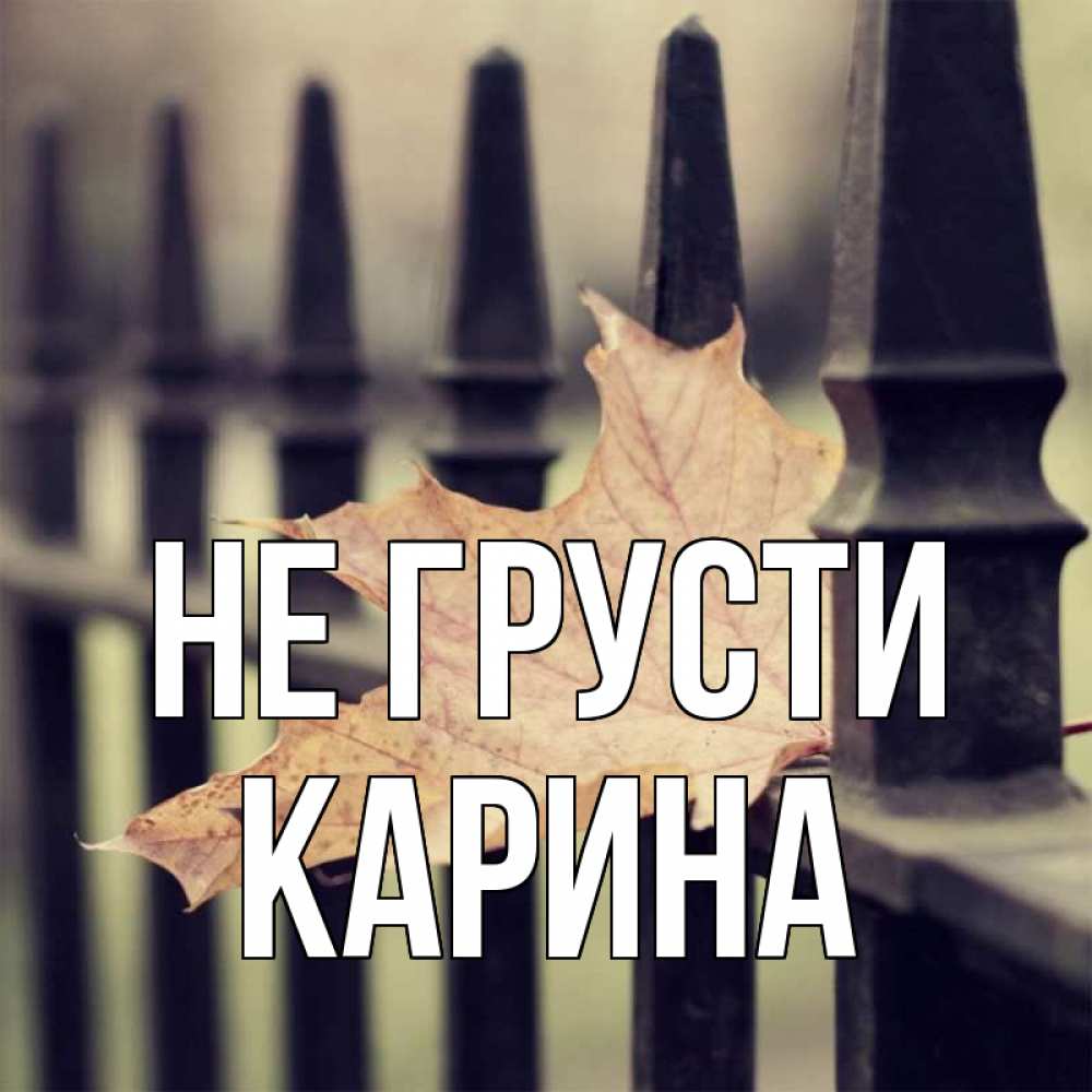 Открытка на каждый день с именем, Карина Не грусти лист клена Прикольная открытка с пожеланием онлайн скачать бесплатно 