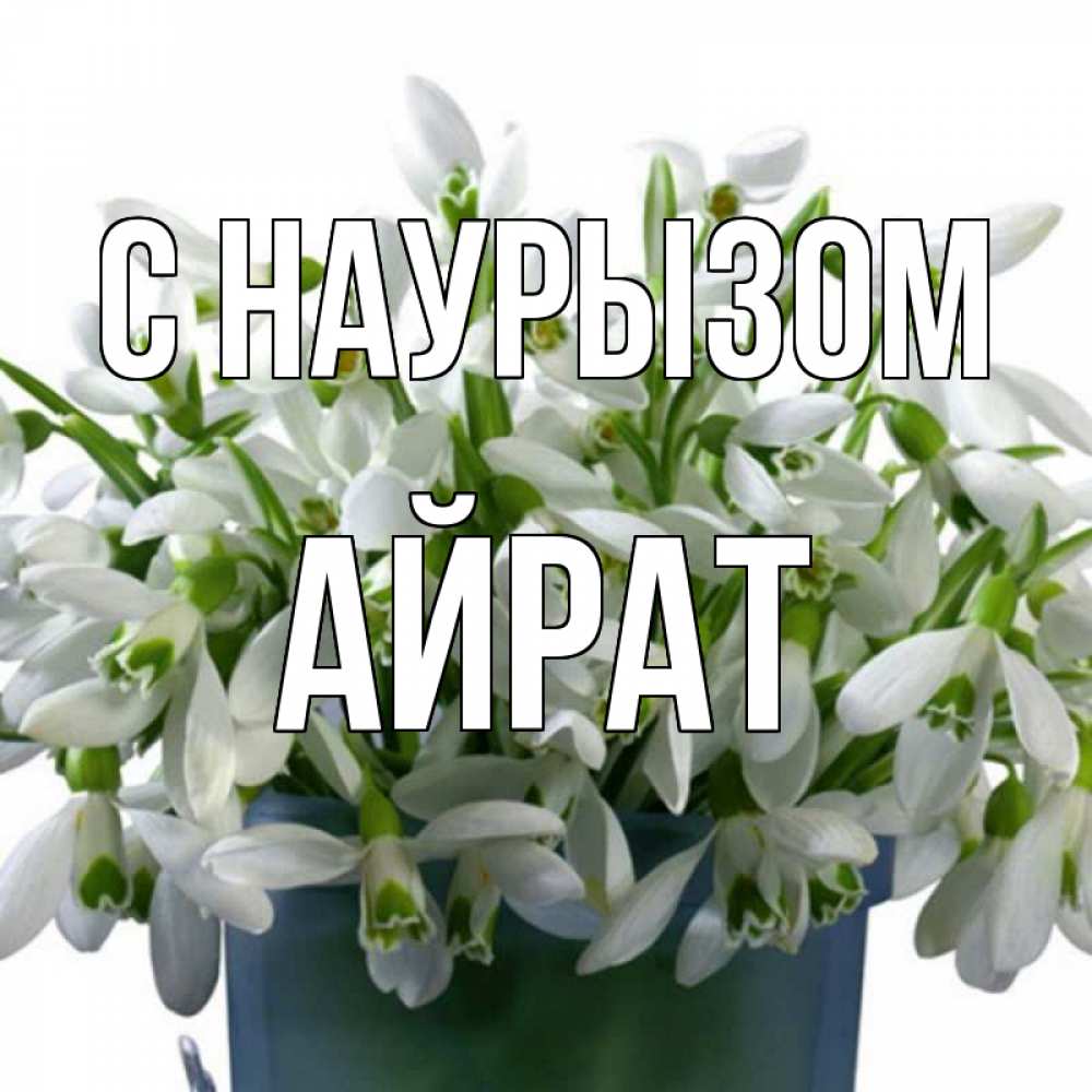 Открытка на каждый день с именем, Айрат С наурызом цветы к наурызу новый год в Казахстане Прикольная открытка с пожеланием онлайн скачать бесплатно 