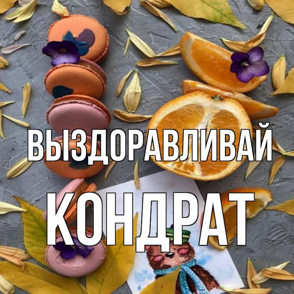 Открытка на каждый день с именем, Кондрат Выздоравливай не болейте Прикольная открытка с пожеланием онлайн скачать бесплатно 