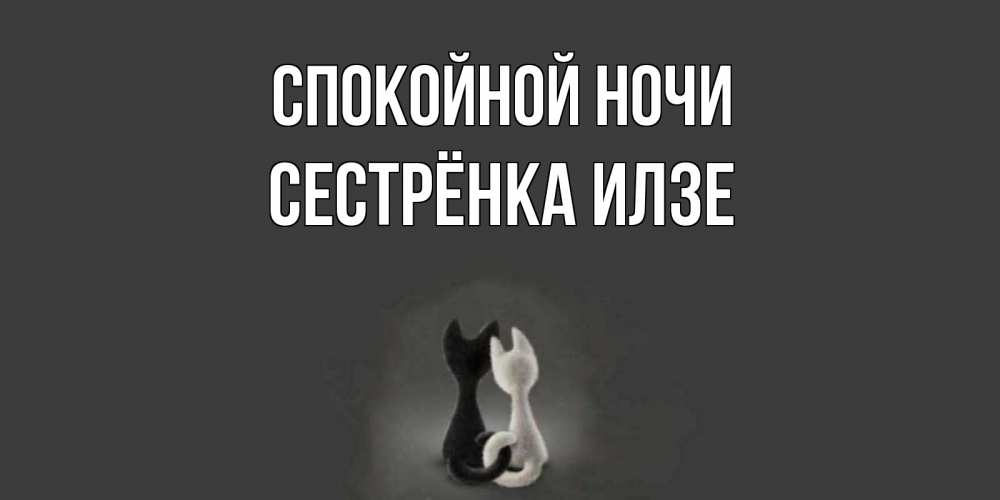 Открытка на каждый день с именем, Сестрёнка-Илзе Спокойной ночи коты Прикольная открытка с пожеланием онлайн скачать бесплатно 