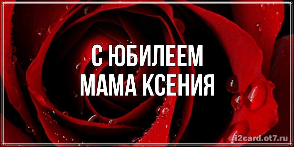 Открытка на каждый день с именем, Мама-Ксения С юбилеем крупная бордовая роза Прикольная открытка с пожеланием онлайн скачать бесплатно 