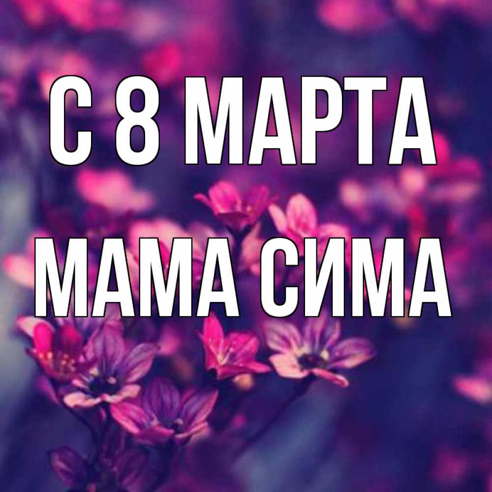 Открытка на каждый день с именем, Мама-Сима С 8 МАРТА небольшие цветы 1 Прикольная открытка с пожеланием онлайн скачать бесплатно 