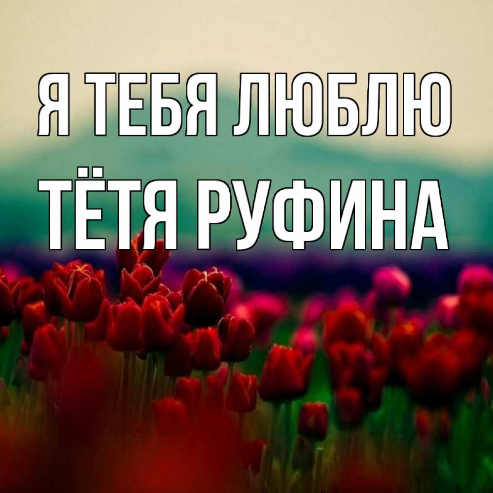 Открытка на каждый день с именем, Тётя-Руфина Я тебя люблю тюльпаны 4 Прикольная открытка с пожеланием онлайн скачать бесплатно 