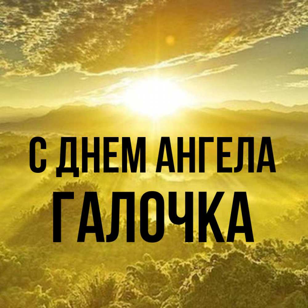 Открытка на каждый день с именем, ГАЛОЧКА С днем ангела леса и небо в желтом Прикольная открытка с пожеланием онлайн скачать бесплатно 