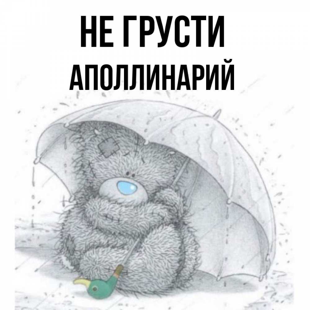 Открытка на каждый день с именем, Аполлинарий Не грусти спасите мишку Тедди Прикольная открытка с пожеланием онлайн скачать бесплатно 