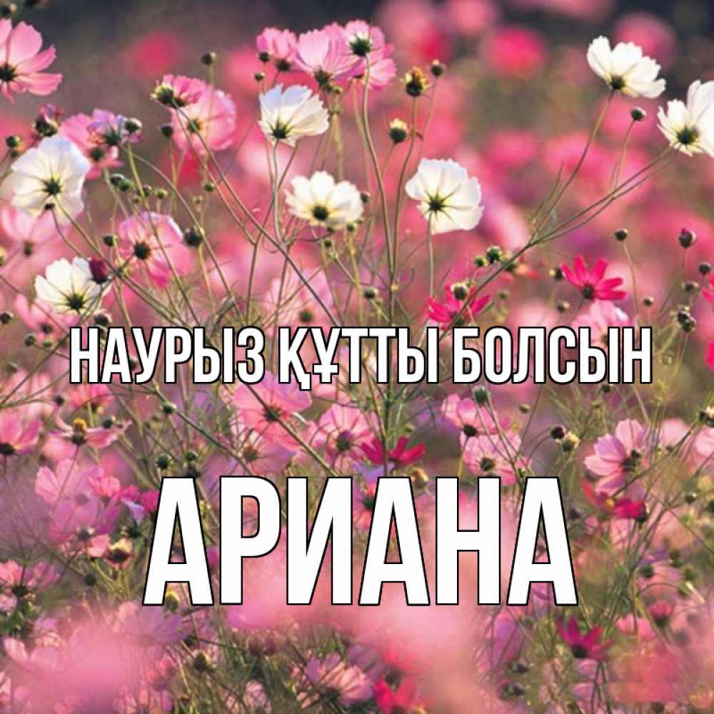 Открытка на каждый день с именем, Ариана Наурыз құтты болсын красиво 1 Прикольная открытка с пожеланием онлайн скачать бесплатно 