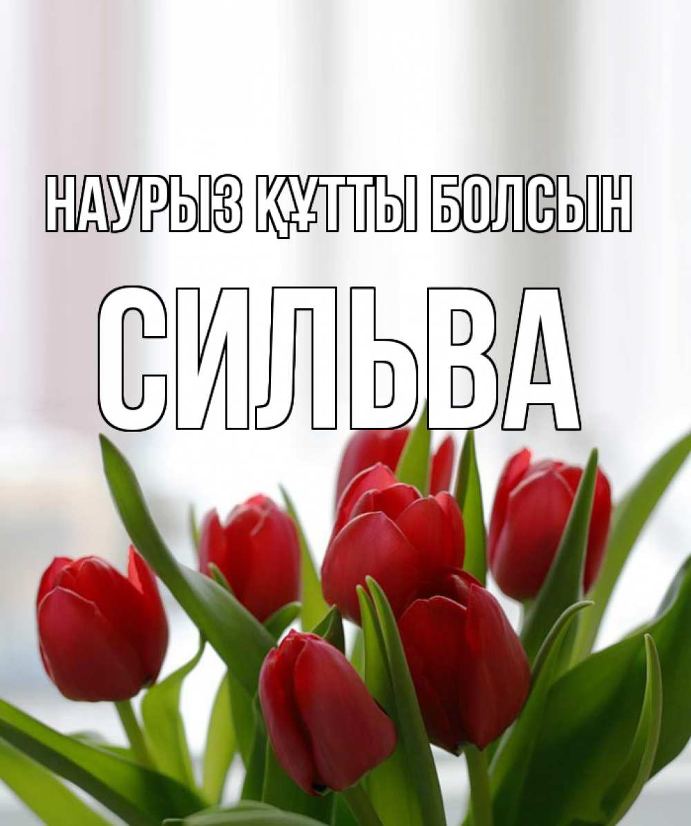 Открытка на каждый день с именем, Сильва Наурыз құтты болсын полевые цветы Прикольная открытка с пожеланием онлайн скачать бесплатно 