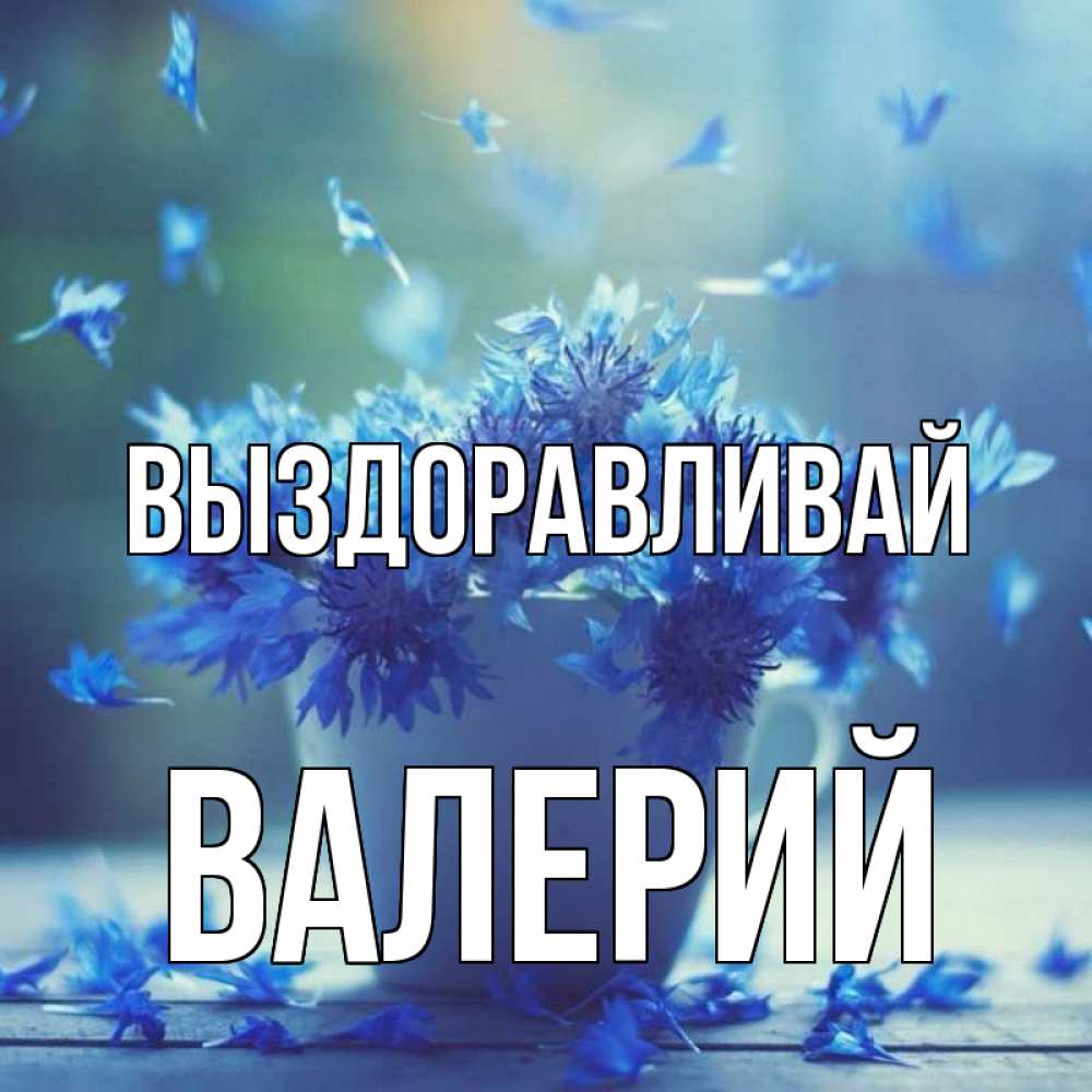 Открытка на каждый день с именем, Валерий Выздоравливай кружка с зельем и цветами Прикольная открытка с пожеланием онлайн скачать бесплатно 