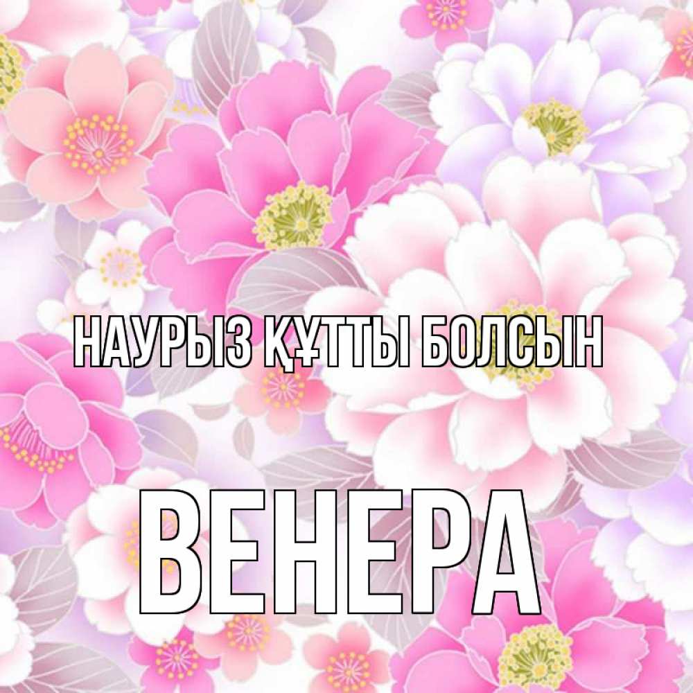 Открытка на каждый день с именем, Венера Наурыз құтты болсын для женщин Прикольная открытка с пожеланием онлайн скачать бесплатно 