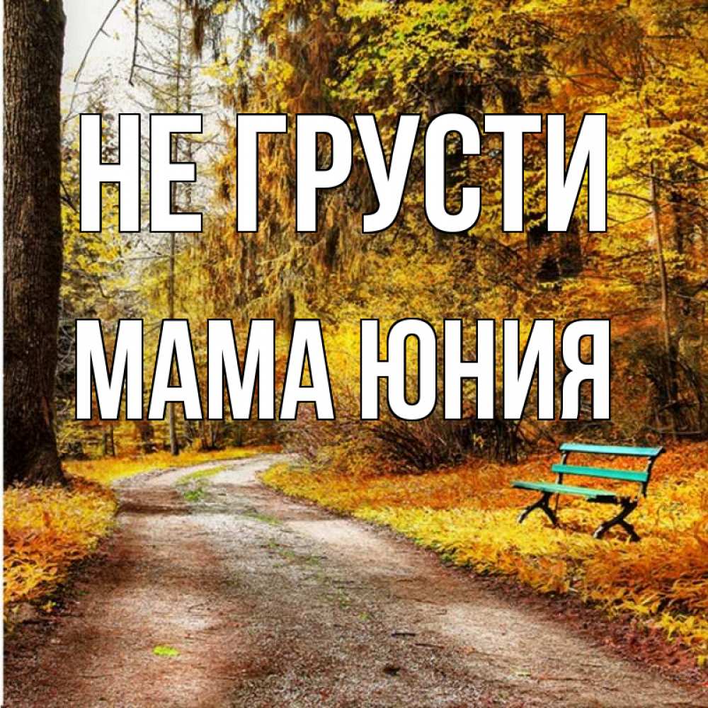 Открытка на каждый день с именем, Мама-Юния Не грусти зеленая лавочка Прикольная открытка с пожеланием онлайн скачать бесплатно 