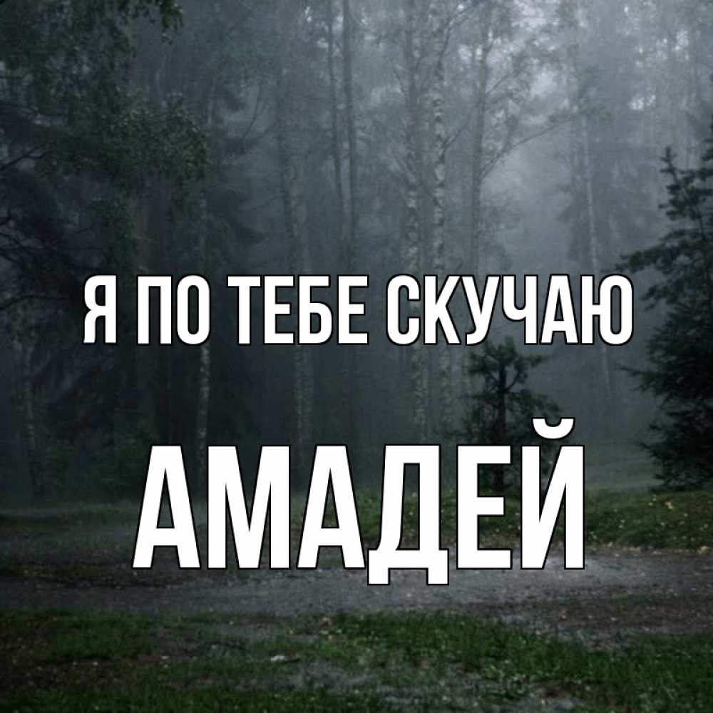 Открытка на каждый день с именем, Амадей Я по тебе скучаю одна и плохо мне Прикольная открытка с пожеланием онлайн скачать бесплатно 