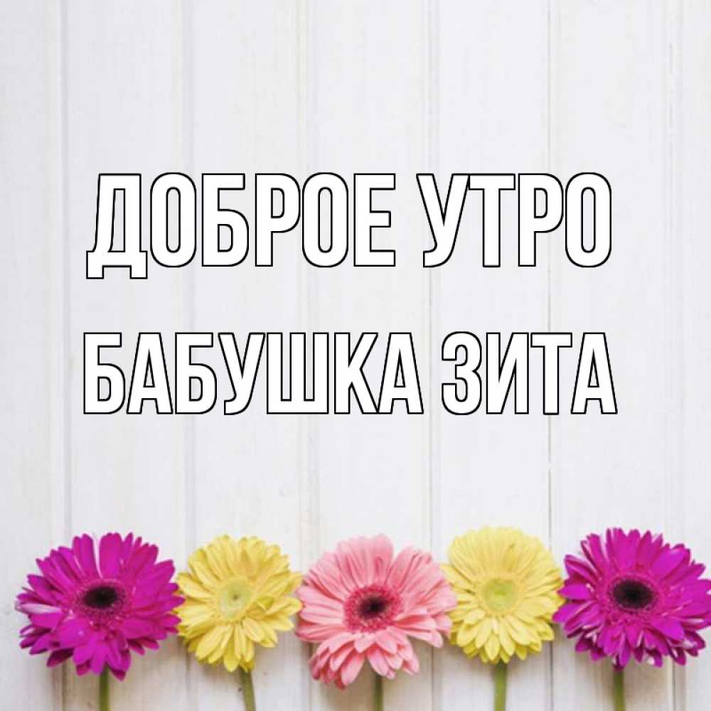 Открытка на каждый день с именем, Бабушка-Зита Доброе утро красный желтый и розовый цветок Прикольная открытка с пожеланием онлайн скачать бесплатно 