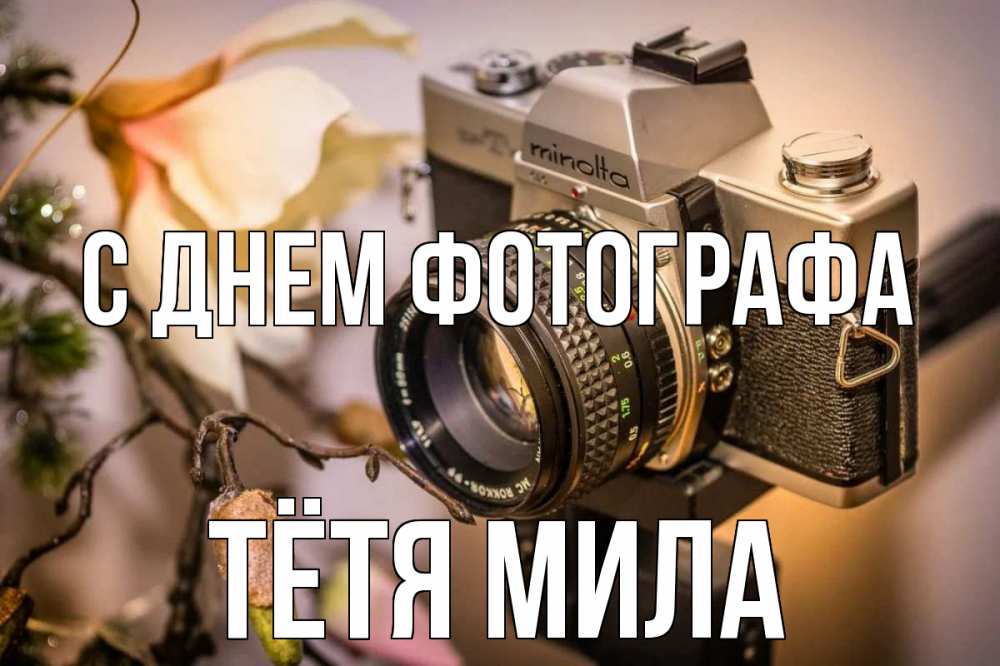 Открытка на каждый день с именем, Тётя-Мила С днем фотографа с днем фотографа 1 Прикольная открытка с пожеланием онлайн скачать бесплатно 