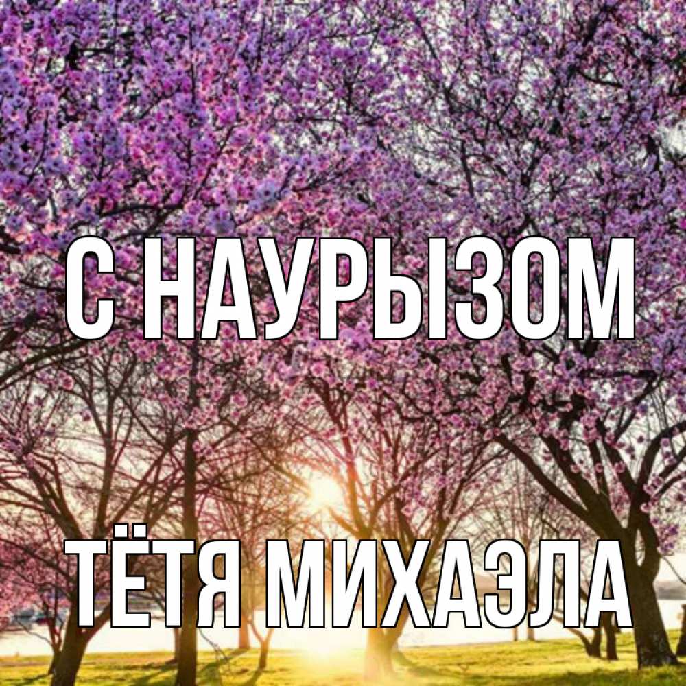 Открытка на каждый день с именем, Тётя-Михаэла С наурызом праздник весны наурыз Прикольная открытка с пожеланием онлайн скачать бесплатно 