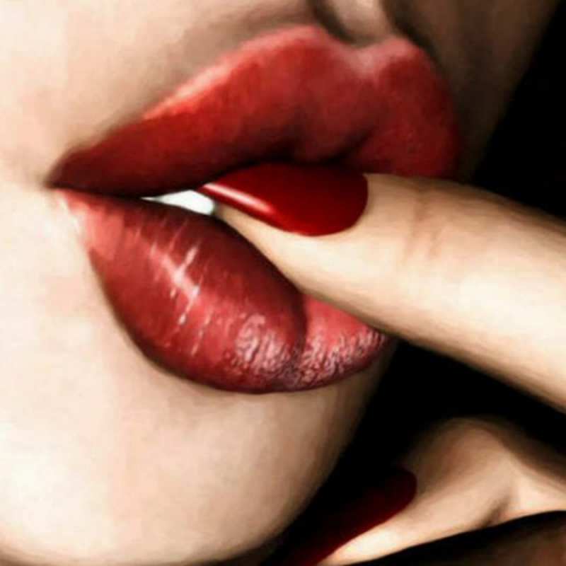 Открытка палец в губах открытка целую тебя для парня Целую тебя 