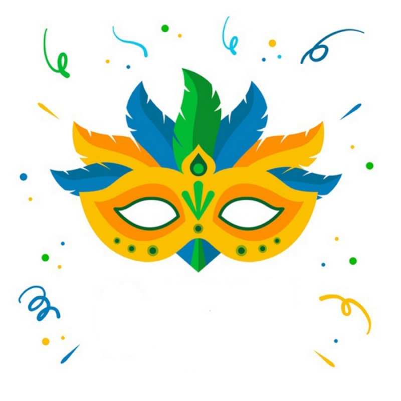 Открытка маска  конфети  Желаю тебе удачи 