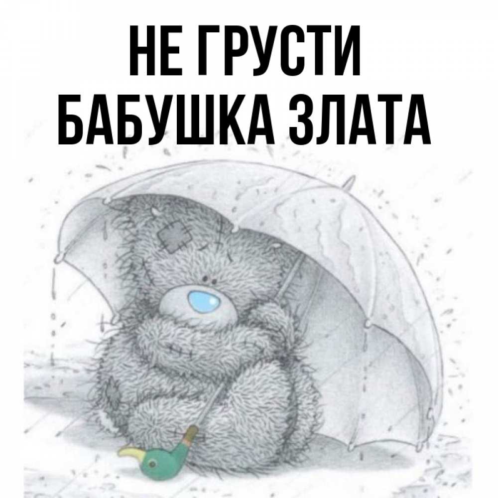 Открытка на каждый день с именем, Бабушка-Злата Не грусти спасите мишку Тедди Прикольная открытка с пожеланием онлайн скачать бесплатно 