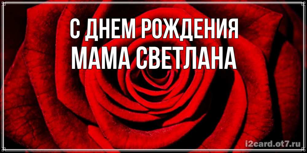 Открытка на каждый день с именем, Мама-Светлана С днем рождения алая роза Прикольная открытка с пожеланием онлайн скачать бесплатно 