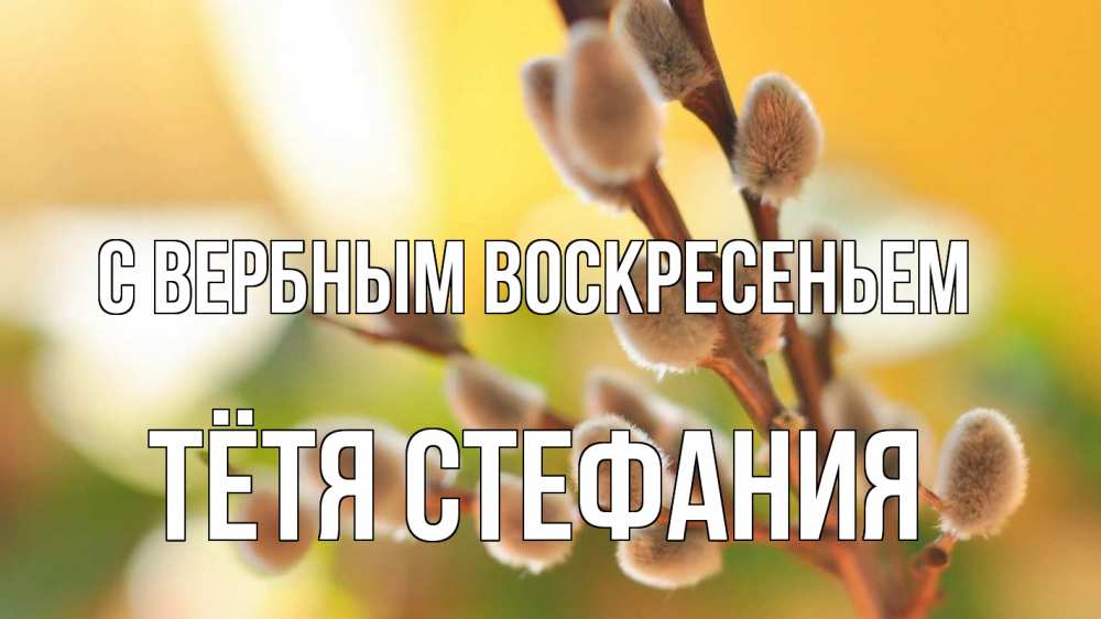 Открытка на каждый день с именем, Тётя-Стефания С вербным воскресеньем верба 1 Прикольная открытка с пожеланием онлайн скачать бесплатно 