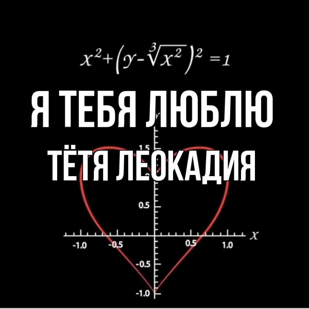 Открытка на каждый день с именем, Тётя-Леокадия Я тебя люблю сердечная формула Прикольная открытка с пожеланием онлайн скачать бесплатно 