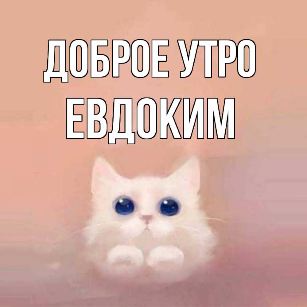 Открытка на каждый день с именем, Евдоким Доброе утро на розовом фоне Прикольная открытка с пожеланием онлайн скачать бесплатно 