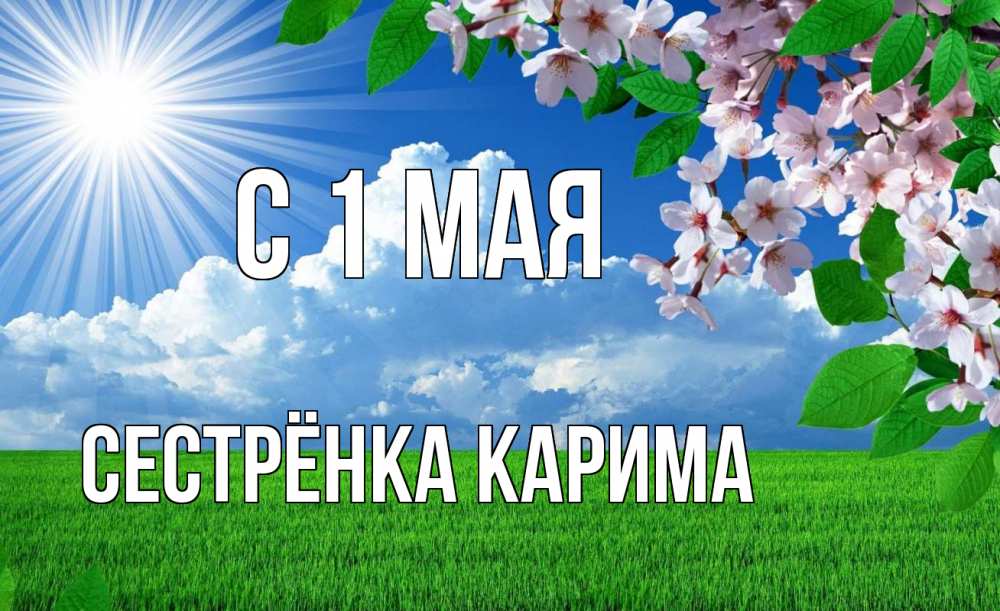 Открытка на каждый день с именем, Сестрёнка-Карима С 1 мая С 1 мая Прикольная открытка с пожеланием онлайн скачать бесплатно 