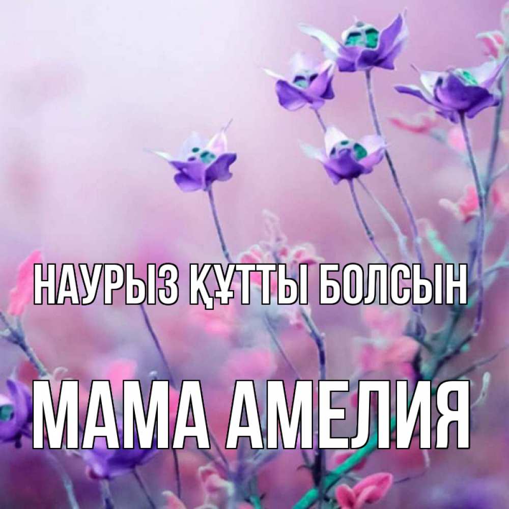 Открытка на каждый день с именем, Мама-Амелия Наурыз құтты болсын наурыз  2 Прикольная открытка с пожеланием онлайн скачать бесплатно 