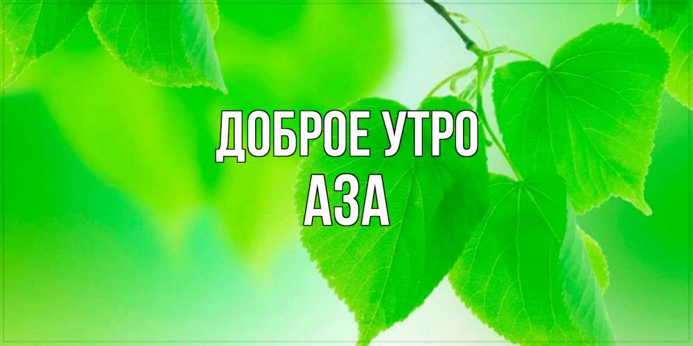 Открытка на каждый день с именем, Аза Доброе утро доброе утро с березовыми листьями Прикольная открытка с пожеланием онлайн скачать бесплатно 