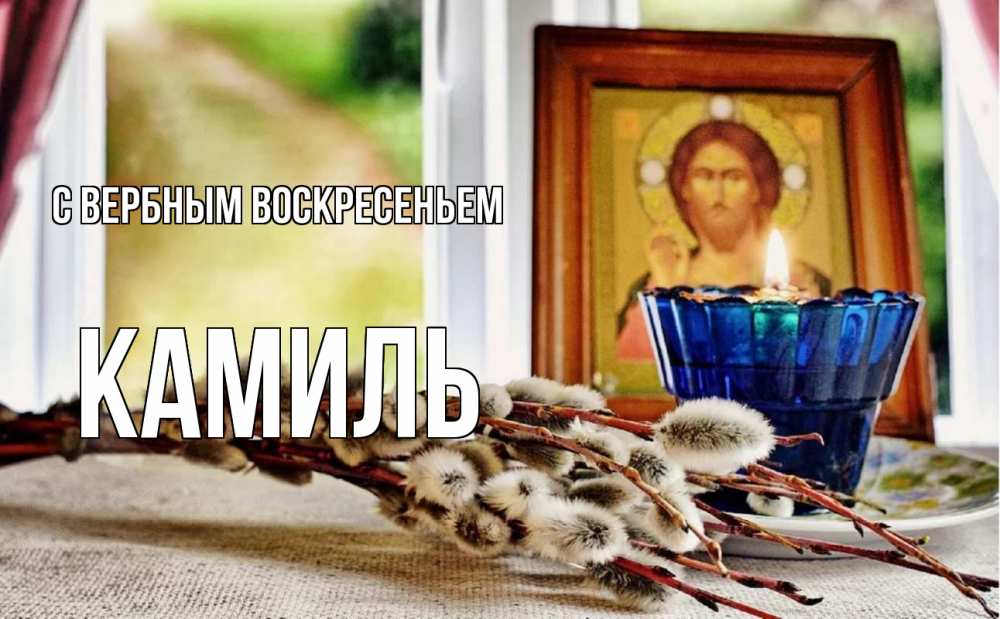 Открытка на каждый день с именем, Камиль С вербным воскресеньем верба Прикольная открытка с пожеланием онлайн скачать бесплатно 