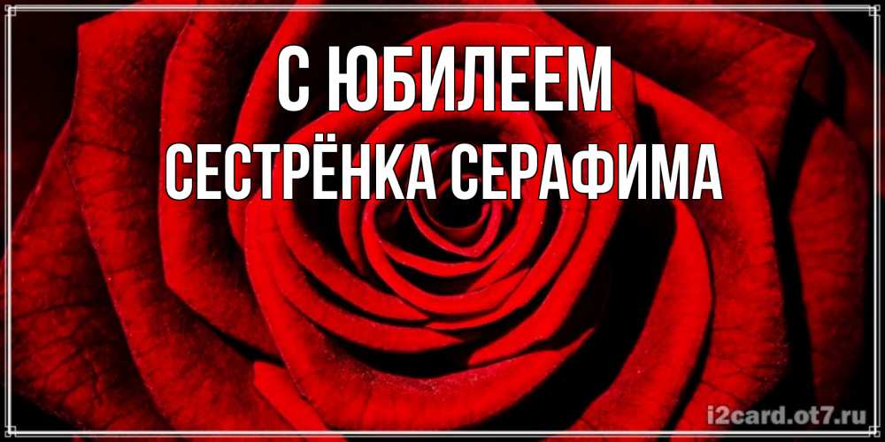 Открытка на каждый день с именем, Сестрёнка-Серафима С юбилеем алая роза Прикольная открытка с пожеланием онлайн скачать бесплатно 