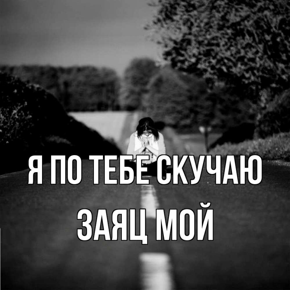 Открытка на каждый день с именем, Заяц-мой Я по тебе скучаю фото Прикольная открытка с пожеланием онлайн скачать бесплатно 