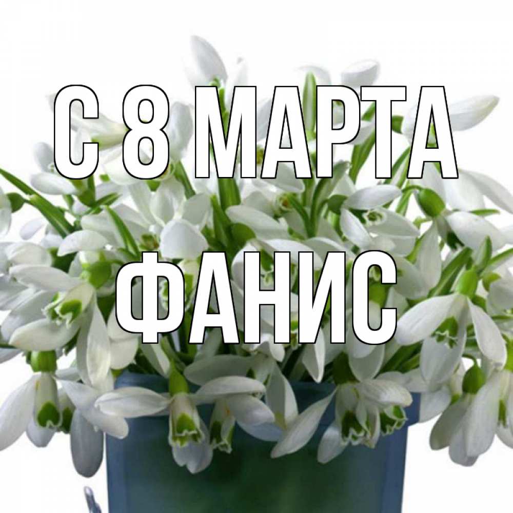 Открытка на каждый день с именем, Фанис С 8 МАРТА цветы к международному женскому дню Прикольная открытка с пожеланием онлайн скачать бесплатно 