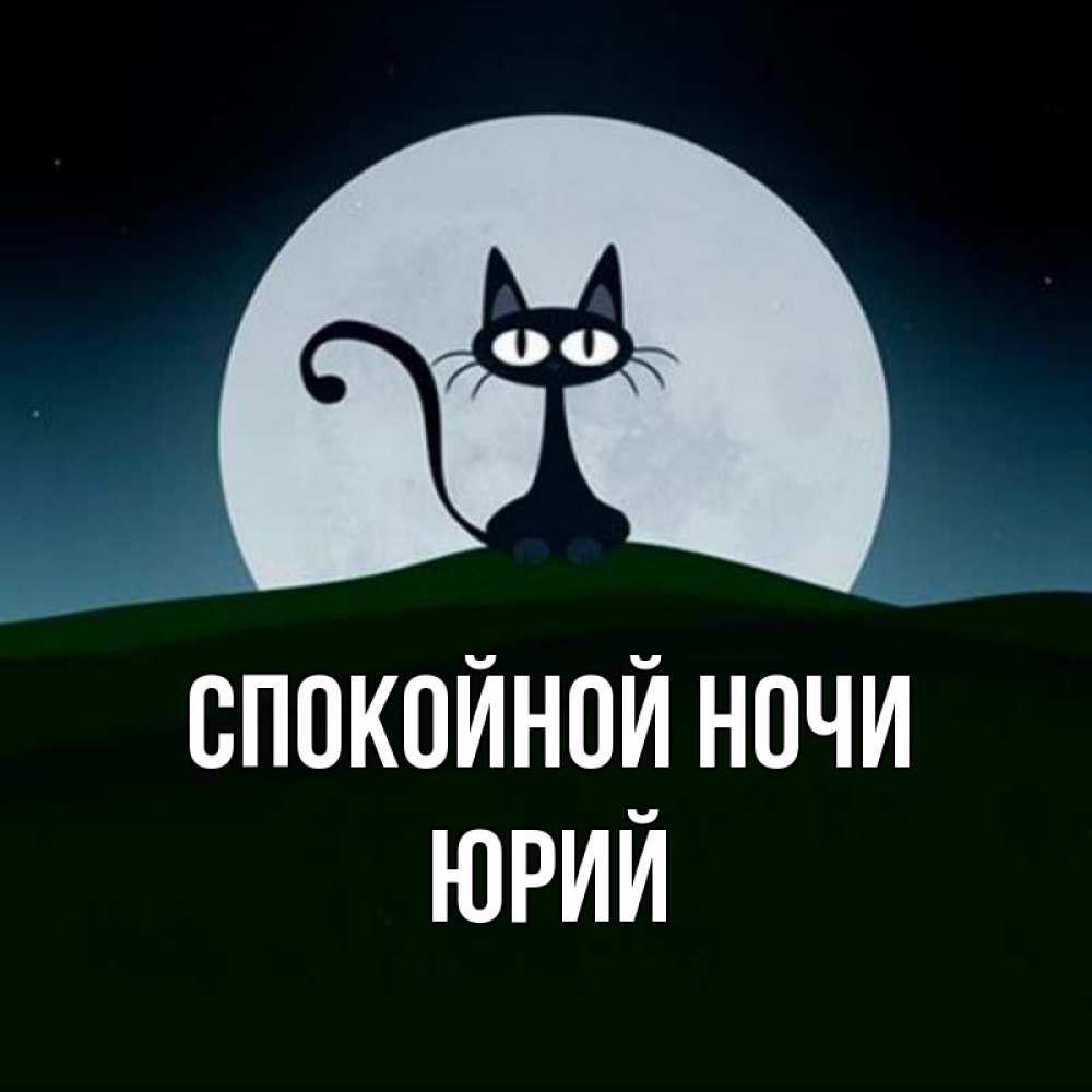 Открытка на каждый день с именем, Юрий Спокойной ночи хорошо выспаться ночью и без кошмаров Прикольная открытка с пожеланием онлайн скачать бесплатно 