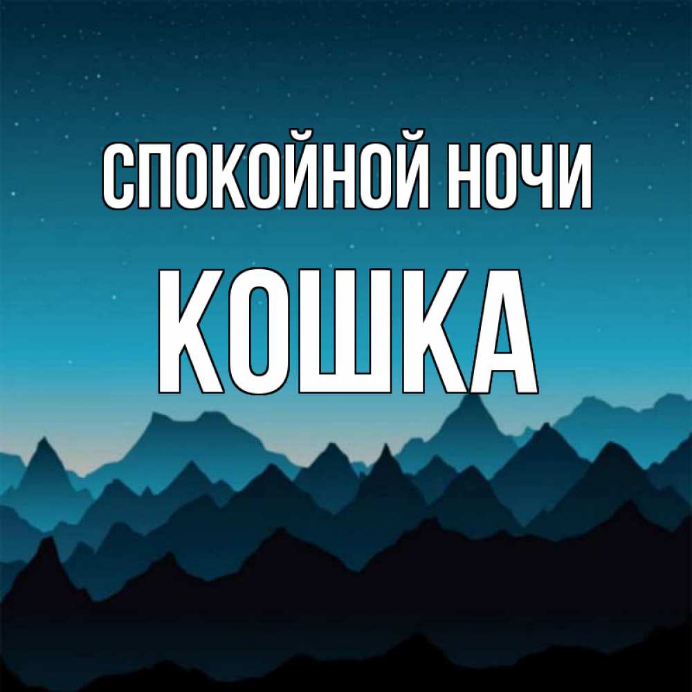 Открытка на каждый день с именем, кошка Спокойной ночи сладких снов звездное небо Прикольная открытка с пожеланием онлайн скачать бесплатно 