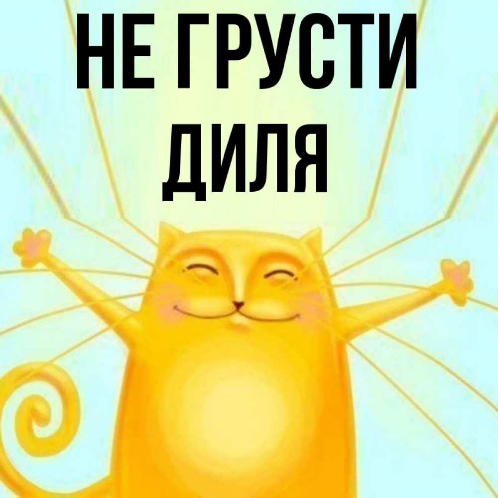 Открытка на каждый день с именем, Диля Не грусти обнимашки усатые Прикольная открытка с пожеланием онлайн скачать бесплатно 
