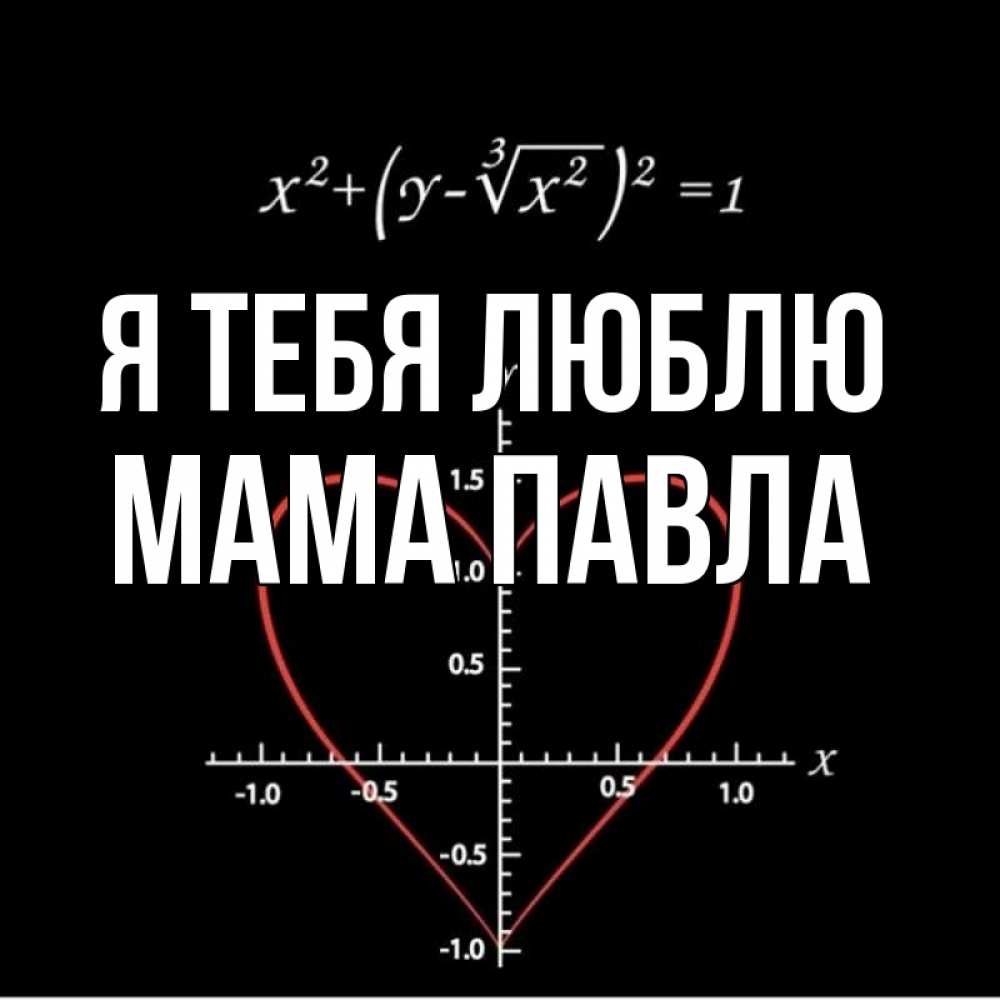 Открытка на каждый день с именем, Мама-Павла Я тебя люблю сердечная формула Прикольная открытка с пожеланием онлайн скачать бесплатно 