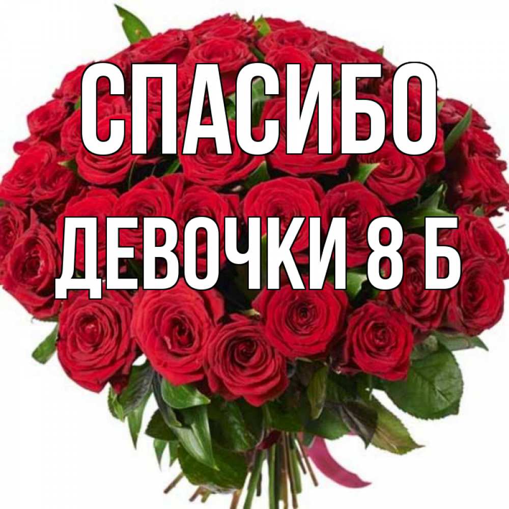 Открытка с именем, Девочки 8 б, Спасибо