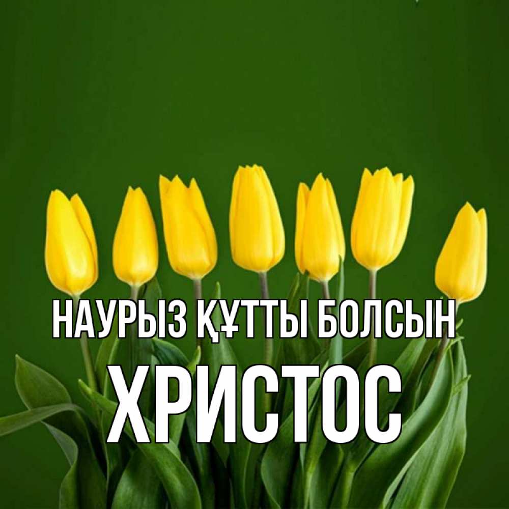 Открытка на каждый день с именем, Христос Наурыз құтты болсын желтого цвета 3 Прикольная открытка с пожеланием онлайн скачать бесплатно 