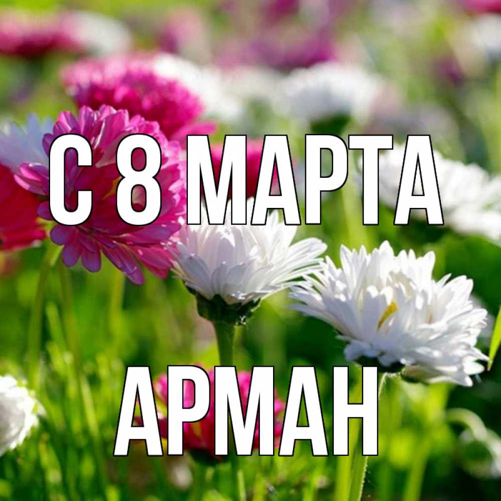 Открытка на каждый день с именем, Арман С 8 МАРТА международный женский день 1 Прикольная открытка с пожеланием онлайн скачать бесплатно 