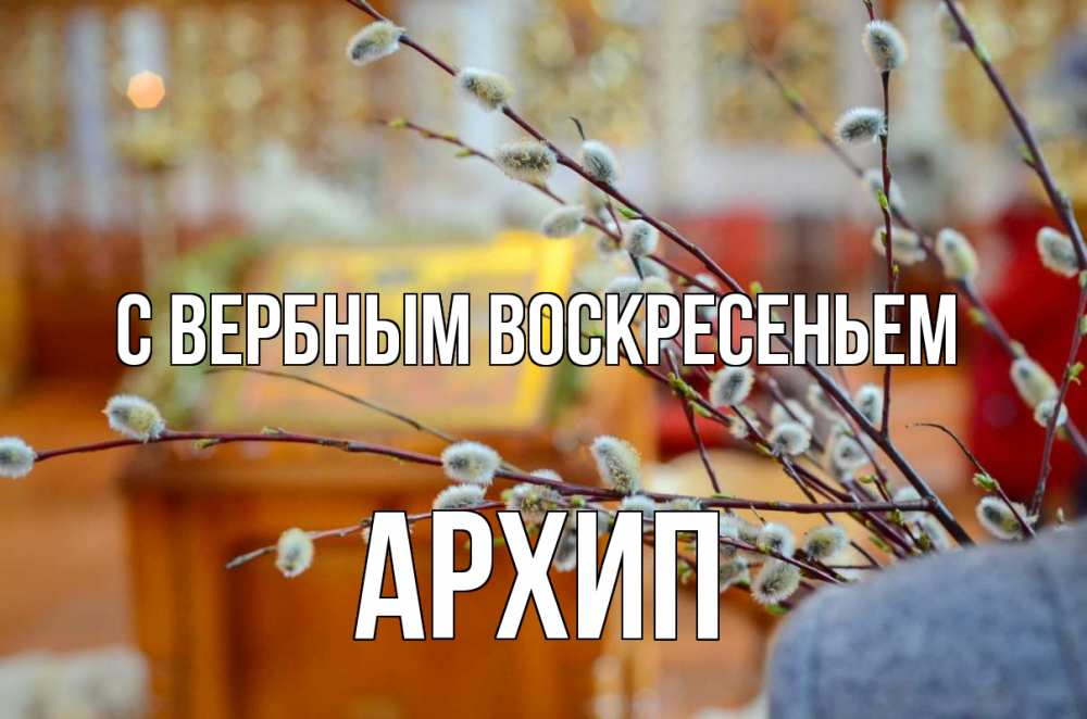 Открытка на каждый день с именем, Архип С вербным воскресеньем верба Прикольная открытка с пожеланием онлайн скачать бесплатно 