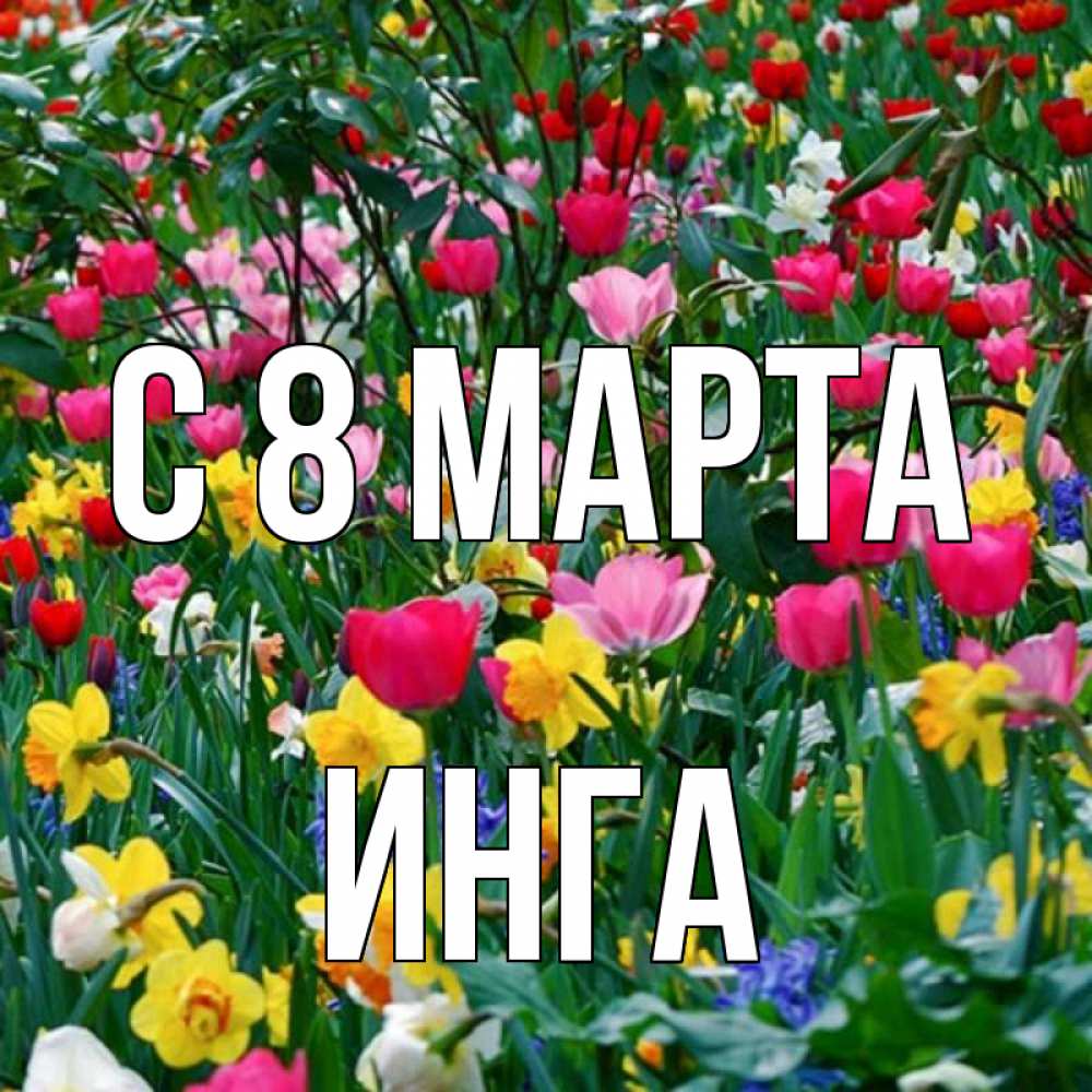 Открытка на каждый день с именем, Инга С 8 МАРТА с международным женским днем поздравления для женщины Прикольная открытка с пожеланием онлайн скачать бесплатно 