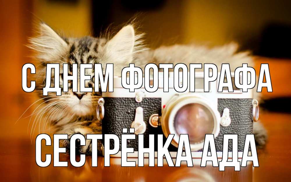 Открытка на каждый день с именем, Сестрёнка-Ада С днем фотографа с днем фотографа Прикольная открытка с пожеланием онлайн скачать бесплатно 