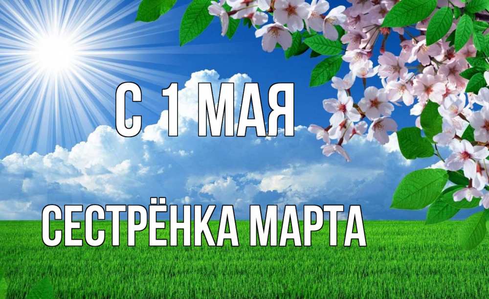 Открытка на каждый день с именем, Сестрёнка-Марта С 1 мая С 1 мая Прикольная открытка с пожеланием онлайн скачать бесплатно 