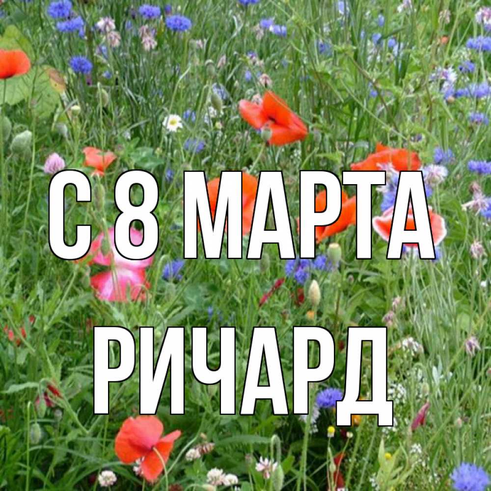 Открытка на каждый день с именем, Ричард С 8 МАРТА международный женский день 4 Прикольная открытка с пожеланием онлайн скачать бесплатно 